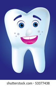 Tooth-cartoon smile to you, vector illustration