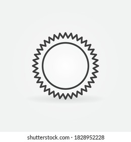 Toothed Gear vector concept icon or sign in outline style