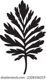 Hoja dentada en blanco y negro, plantilla vectorial para corte e impresión