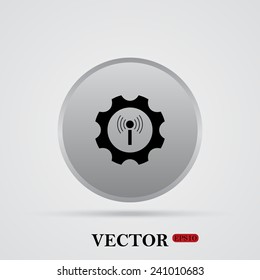 Toothed setting controls via wi-fi network, vector, EPS 10