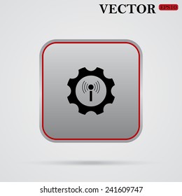 Toothed setting controls via wi-fi network,  vector, EPS 10