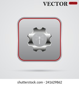 Toothed  setting controls via wi-fi network,  vector, EPS 10