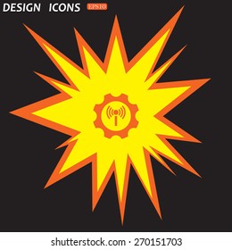 Toothed setting controls via wi-fi network. icon. vector design