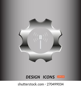 Toothed setting controls via wi-fi network. icon. vector design