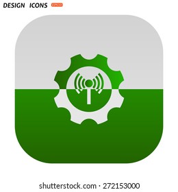 Toothed setting controls via wi-fi network. icon. vector design