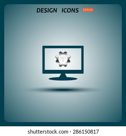 Toothed setting controls via wi-fi network. icon. vector design
