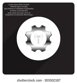 Toothed setting controls via wi-fi network. icon. vector design