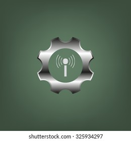 Toothed setting controls via wi-fi network. icon. vector design