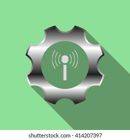 Toothed setting controls via wi-fi network. icon. vector design