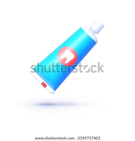 Toothpaste 3d, great design for any purposes. Design element. Template poster vector illustration