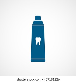 Toothpaste Blue Flat Icon On White Background