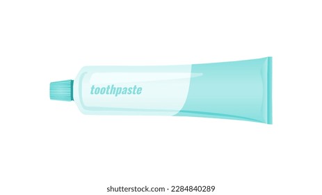 Toothpaste, blue tube, vector illustration, high used and familiar in the world. Trendy design style. Suitable and perfect for your design material to make a poster, banner, and much more.