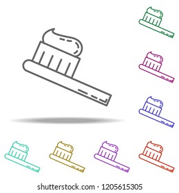 toothpaste and brush icon. Elements of Beauty, make up, cosmetics in multi color style icons. Simple icon for websites, web design, mobile app, info graphics