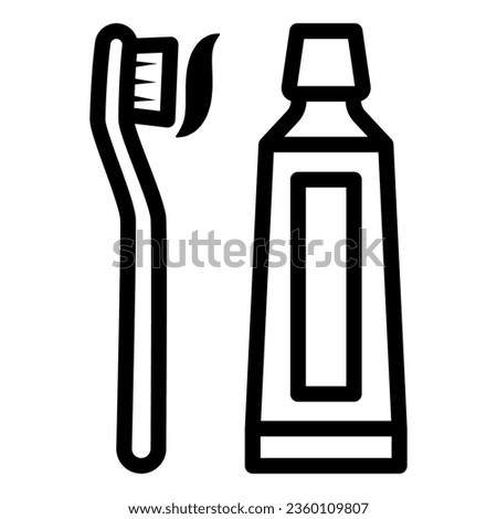 Toothpaste and brush line icon, International dentist day concept, Hygiene of the mouth sign on white background, tooth brush and paste icon in outline style for mobile. Vector graphics