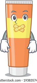 Toothpaste cartoon character style having strange silent face. Vector illustration