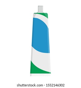 Toothpaste cartoon template isolated on white background. Teeth protection, oral care, dental health concept design for toothpaste packaging, poster, banner, flyer. Vector illustration for any design.