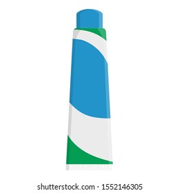 Toothpaste cartoon template isolated on white background. Teeth protection, oral care, dental health concept design for toothpaste packaging, poster, banner, flyer. Vector illustration for any design.