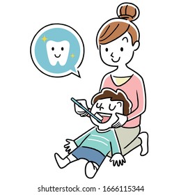 Toothpaste for children, mom, finish brushing