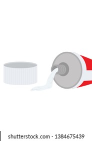 Toothpaste coming out of tube illustration