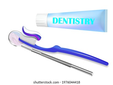 Toothpaste concept banner. Isometric illustration of toothpaste vector concept banner for web design