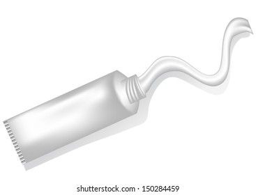toothpaste or cream squeezed from a tube