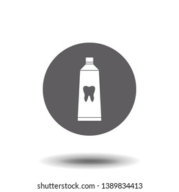 Toothpaste. cream tube. monochrome icon vector symbol stock illustration web.