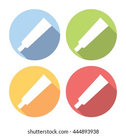Toothpaste Dental Care Flat Style Design Icons Set