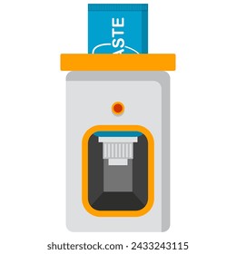 Toothpaste dispenser for bathroom vector cartoon illustration isolated on a white background.