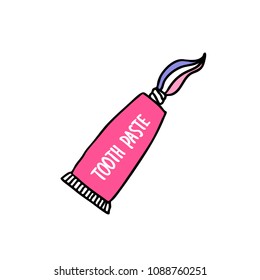 toothpaste doodle icon, sticker