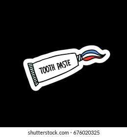 toothpaste doodle icon, sticker