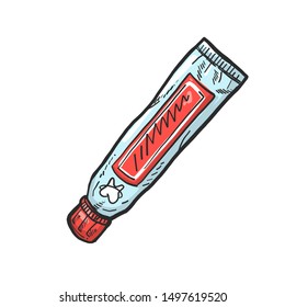 Toothpaste Doodle Icon. Vector Illustration eps.10
