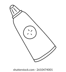 Toothpaste doodle illustration. Isolated on white background