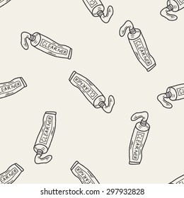 Toothpaste Doodle Seamless Pattern Background