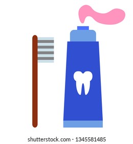 toothpaste flat illustration on white