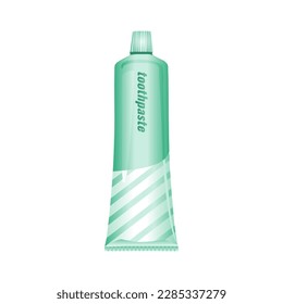 Toothpaste green tube vector illustration, that is high used and familiar in the world. Realistic trendy design style. Suitable for your design material to make a poster, banner, and much more.
