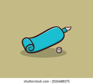toothpaste  hand drawing vector illustration