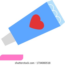 toothpaste with heart. Clean teeth illustration vector 