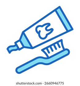 Icono de pasta de dientes azul Ilustración vectorial