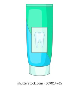 Toothpaste icon. Cartoon illustration of toothpaste vector icon for web design