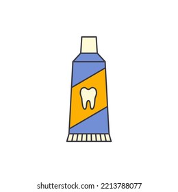 Toothpaste icon in color, isolated on white background 