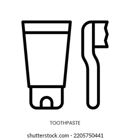 toothpaste icon. Line Art Style Design Isolated On White Background