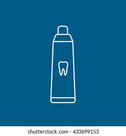 Toothpaste Icon On Blue Background
