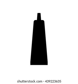 Toothpaste icon silhouette on a white background. Vector illustration
