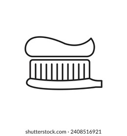 Toothpaste icon, toothpaste smear symbol, vector illustration