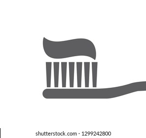 Toothpaste icon.  Tooth brush  icon. Simple toothpaste flat illustration. 