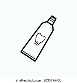 Toothpaste Icon. Toothcare Element Symbol  - Vector.