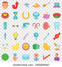 Toothpaste icons set. Cartoon style of 36 toothpaste vector icons for web for any design