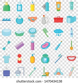 Toothpaste icons set. Cartoon style of 36 toothpaste vector icons for web for any design