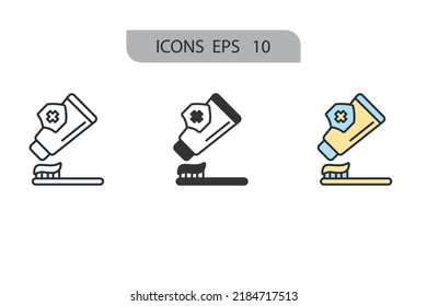 toothpaste icons  symbol vector elements for infographic web