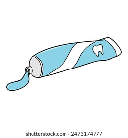 ilustración de pasta de dientes dibujado a mano Vector aislado